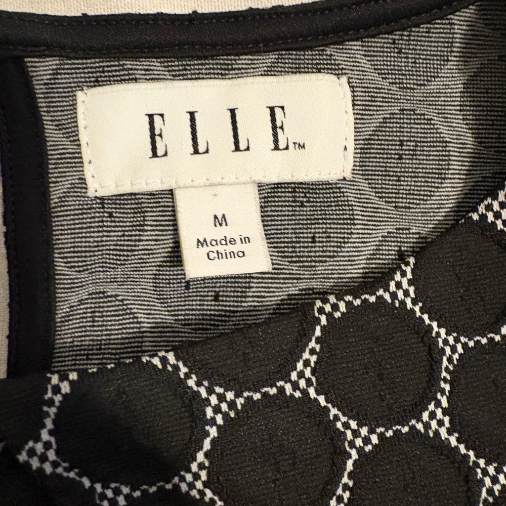 Elle Black And Gray Geometric Women's Blouse — image 5 of 6